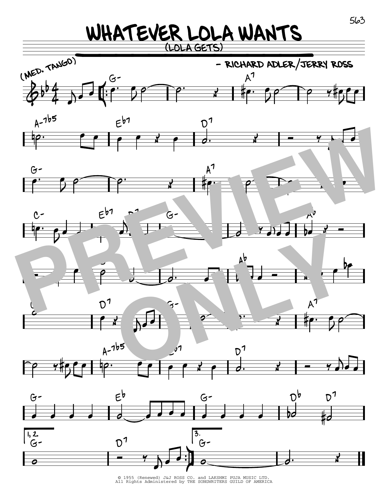 Learn to play Richard Adler and Jerry Ross Whatever Lola Wants (Lola Gets) sheet music for Real Book – Melody & Chords in minutes. Richard Adler and Jerry Ross Whatever Lola Wants (Lola Gets) sheet music preview music notes and score for Real Book – Melody & Chords including 1 page(s)