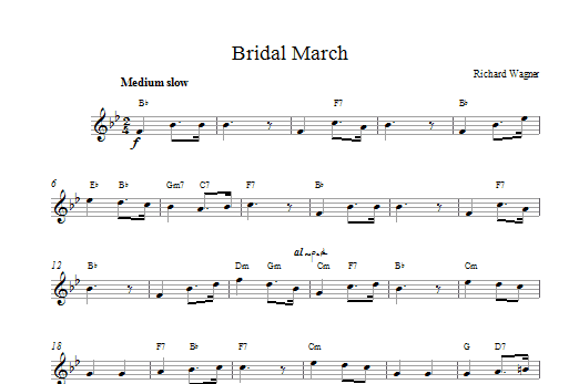 Learn to play Richard Wagner Bridal March sheet music for Piano in minutes. Richard Wagner Bridal March sheet music preview music notes and score for Piano including 2 page(s)