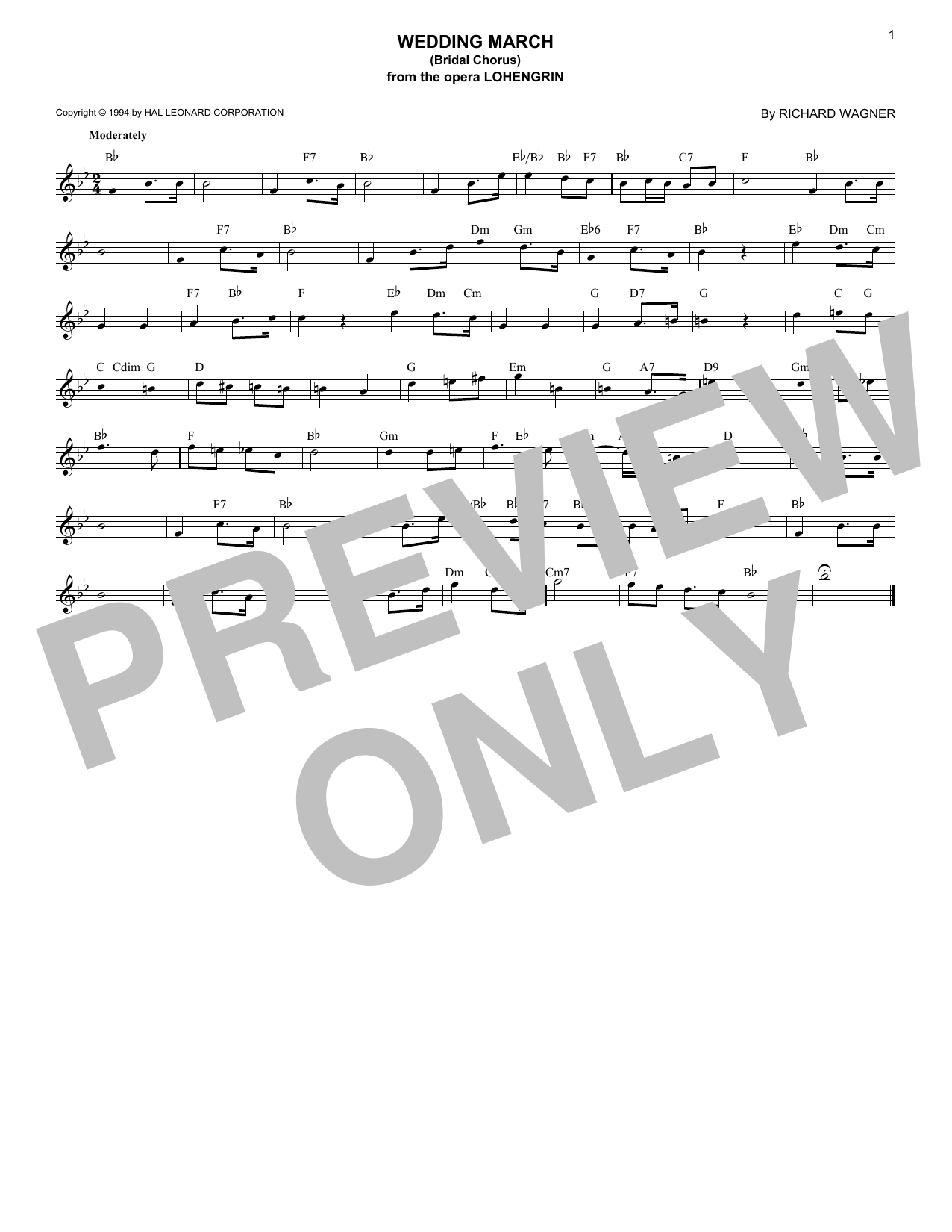Learn to play Richard Wagner Wedding March (Bridal Chorus) sheet music for E-Z Play Today in minutes. Richard Wagner Wedding March (Bridal Chorus) sheet music preview music notes and score for E-Z Play Today including 1 page(s)