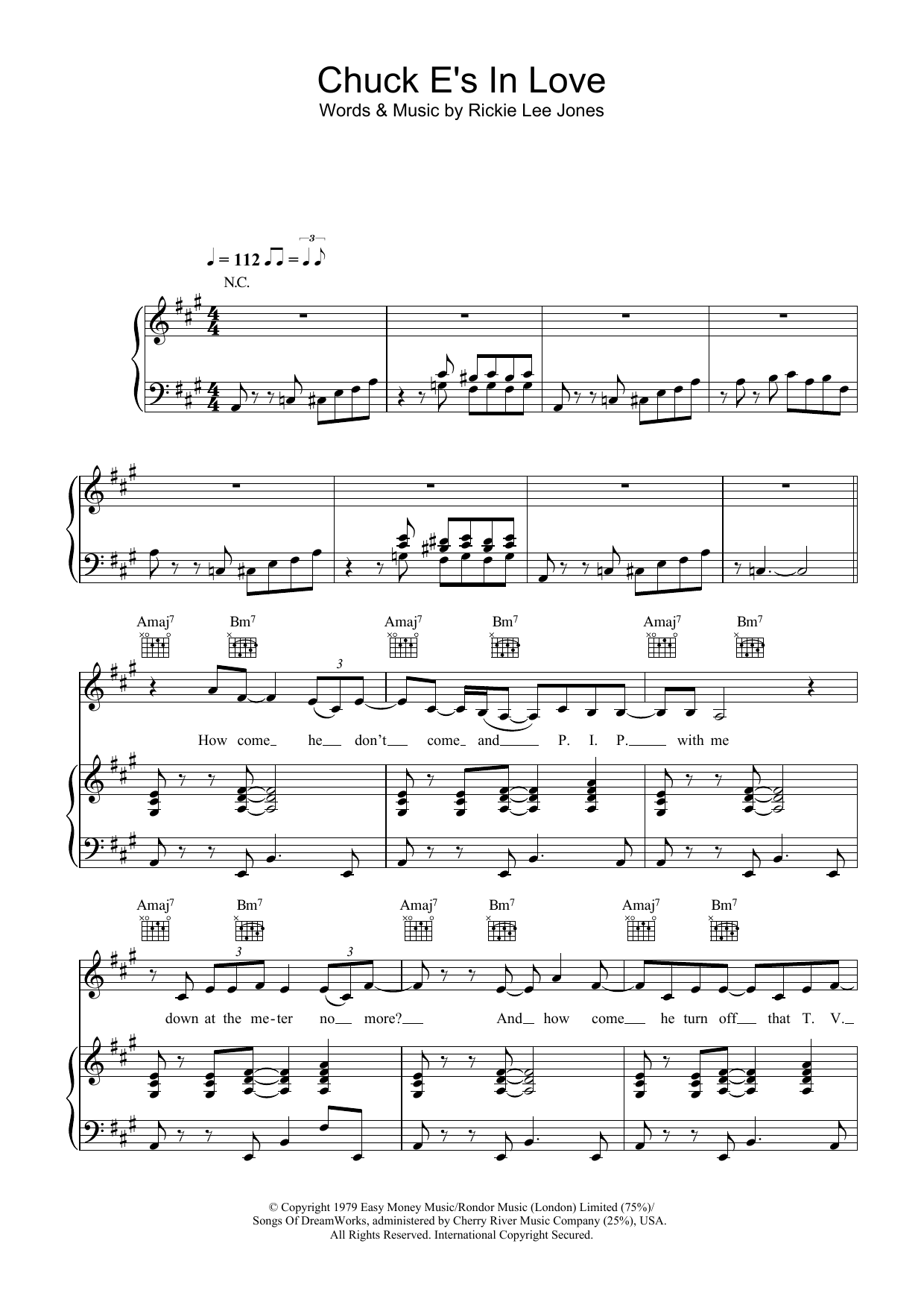 Learn to play Rickie Lee Jones Chuck E's In Love sheet music for Lyrics & Chords in minutes. Rickie Lee Jones Chuck E's In Love sheet music preview music notes and score for Lyrics & Chords including 3 page(s)