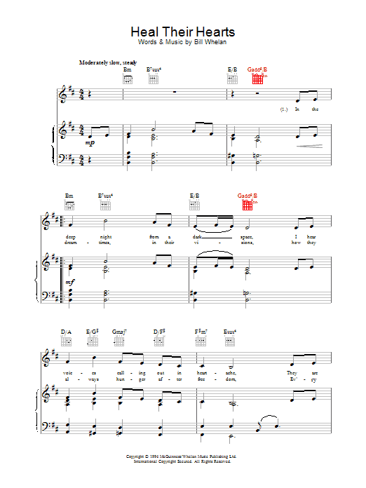 Bill Whelan Heal Their Hearts (from Riverdance) sheet music preview music notes and score for Piano including 3 page(s)