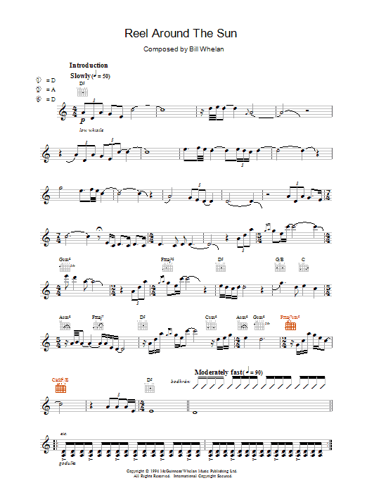 Bill Whelan Reel Around The Sun (from Riverdance) sheet music preview music notes and score for Piano including 2 page(s)