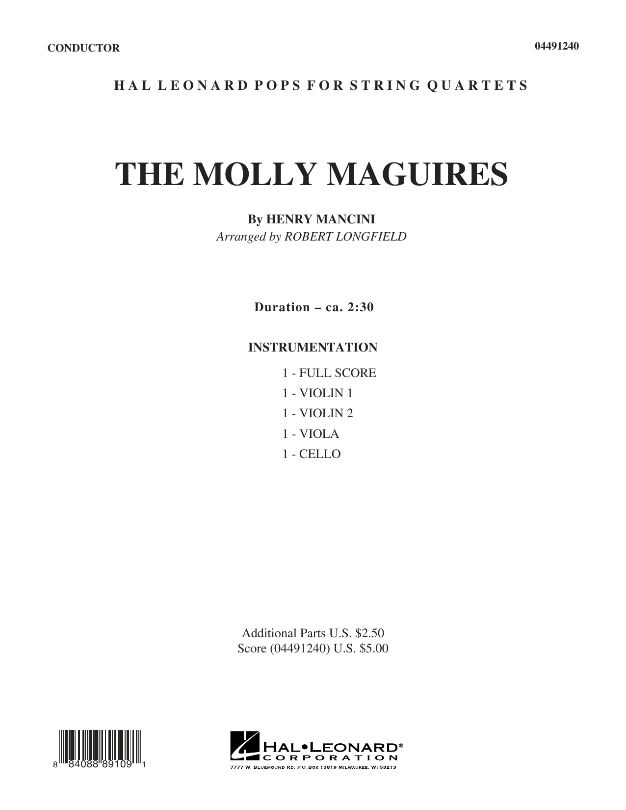 Robert Longfield The Molly Maguires - Conductor Score (Full Score) sheet music, chords, lyrics - Printable PDF for String Quartet