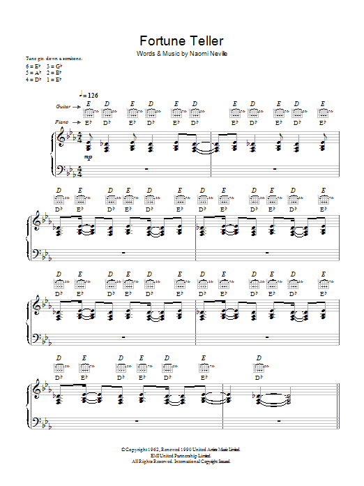 Robert Plant and Alison Krauss Fortune Teller sheet music, chords, lyrics - Printable PDF for Piano, Vocal & Guitar (Right-Hand Melody)