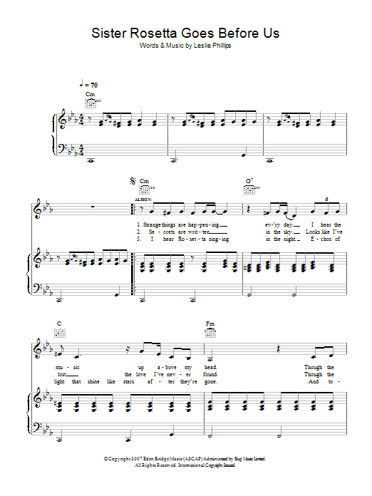 Robert Plant and Alison Krauss Sister Rosetta Goes Before Us sheet music, chords, lyrics - Printable PDF for Piano, Vocal & Guitar