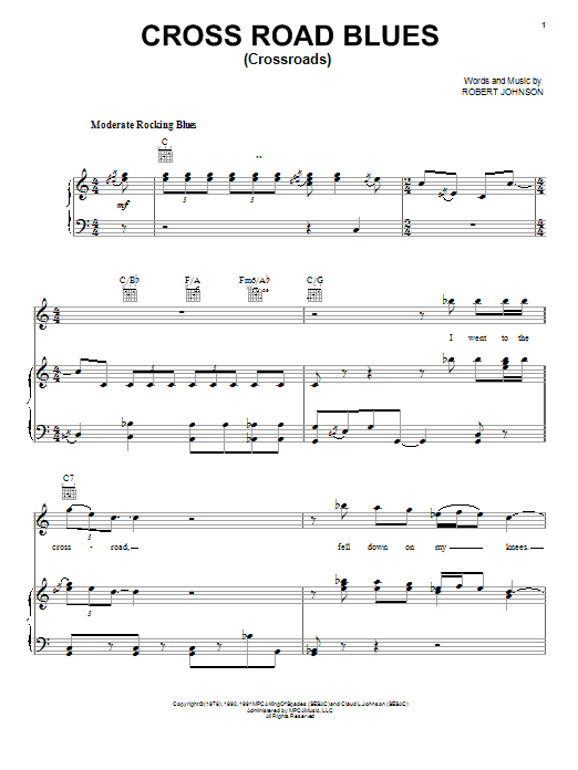 Learn to play Robert Johnson Cross Road Blues (Crossroads) sheet music for Easy Guitar Tab in minutes. Robert Johnson Cross Road Blues (Crossroads) sheet music preview music notes and score for Easy Guitar Tab including 2 page(s)