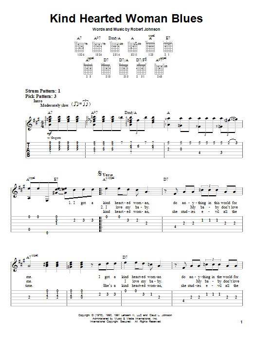 Learn to play Robert Johnson Kind Hearted Woman Blues sheet music for Easy Guitar Tab in minutes. Robert Johnson Kind Hearted Woman Blues sheet music preview music notes and score for Easy Guitar Tab including 3 page(s)
