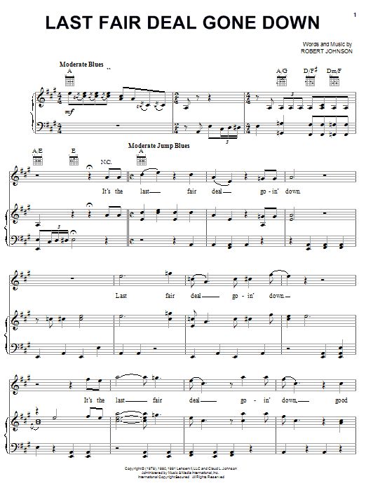 Learn to play Robert Johnson Last Fair Deal Gone Down sheet music for Easy Guitar Tab in minutes. Robert Johnson Last Fair Deal Gone Down sheet music preview music notes and score for Easy Guitar Tab including 2 page(s)