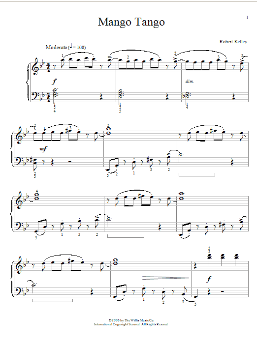 Learn to play Robert Kelley Mango Tango sheet music for Easy Piano in minutes. Robert Kelley Mango Tango sheet music preview music notes and score for Easy Piano including 2 page(s)