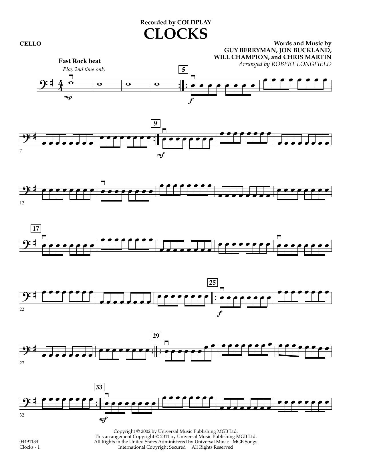 Learn to play Robert Longfield Clocks - Cello sheet music for String Quartet in minutes. Robert Longfield Clocks - Cello sheet music preview music notes and score for String Quartet including 2 page(s)