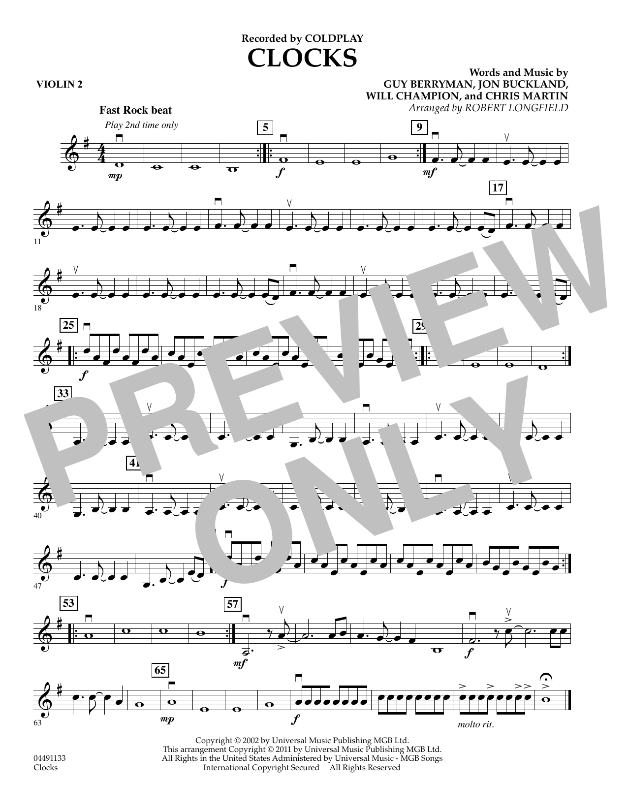 Learn to play Robert Longfield Clocks - Violin 2 sheet music for String Quartet in minutes. Robert Longfield Clocks - Violin 2 sheet music preview music notes and score for String Quartet including 1 page(s)