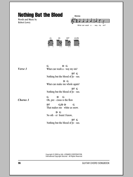 Learn to play Robert Lowry Nothing But The Blood sheet music for Ukulele in minutes. Robert Lowry Nothing But The Blood sheet music preview music notes and score for Ukulele including 2 page(s)