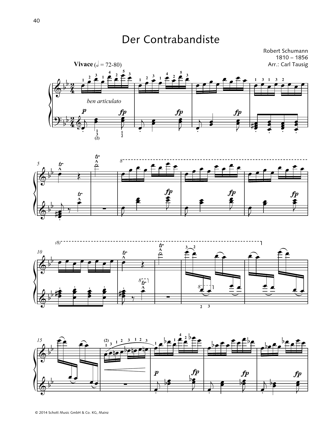 Learn to play Robert Schumann Der Contrabandiste sheet music for Piano Solo in minutes. Robert Schumann Der Contrabandiste sheet music preview music notes and score for Piano Solo including 6 page(s)