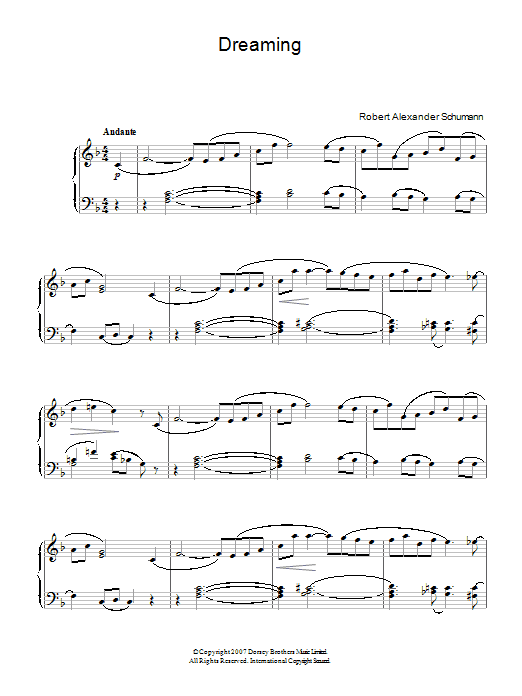 Learn to play Robert Schumann Dreaming sheet music for Piano Solo in minutes. Robert Schumann Dreaming sheet music preview music notes and score for Piano Solo including 3 page(s)