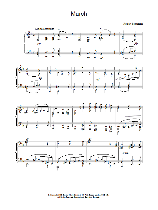 Learn to play Robert Schumann March sheet music for Piano in minutes. Robert Schumann March sheet music preview music notes and score for Piano including 7 page(s)