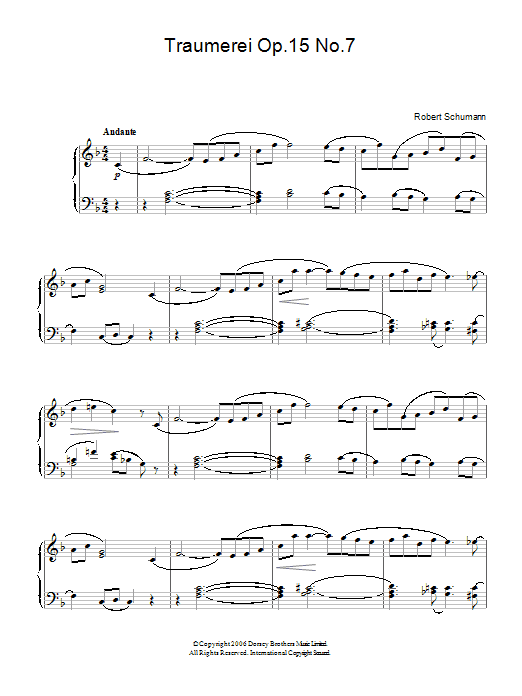 Robert Schumann Traumerei Op.15 No.7 sheet music preview music notes and score for Piano including 2 page(s)