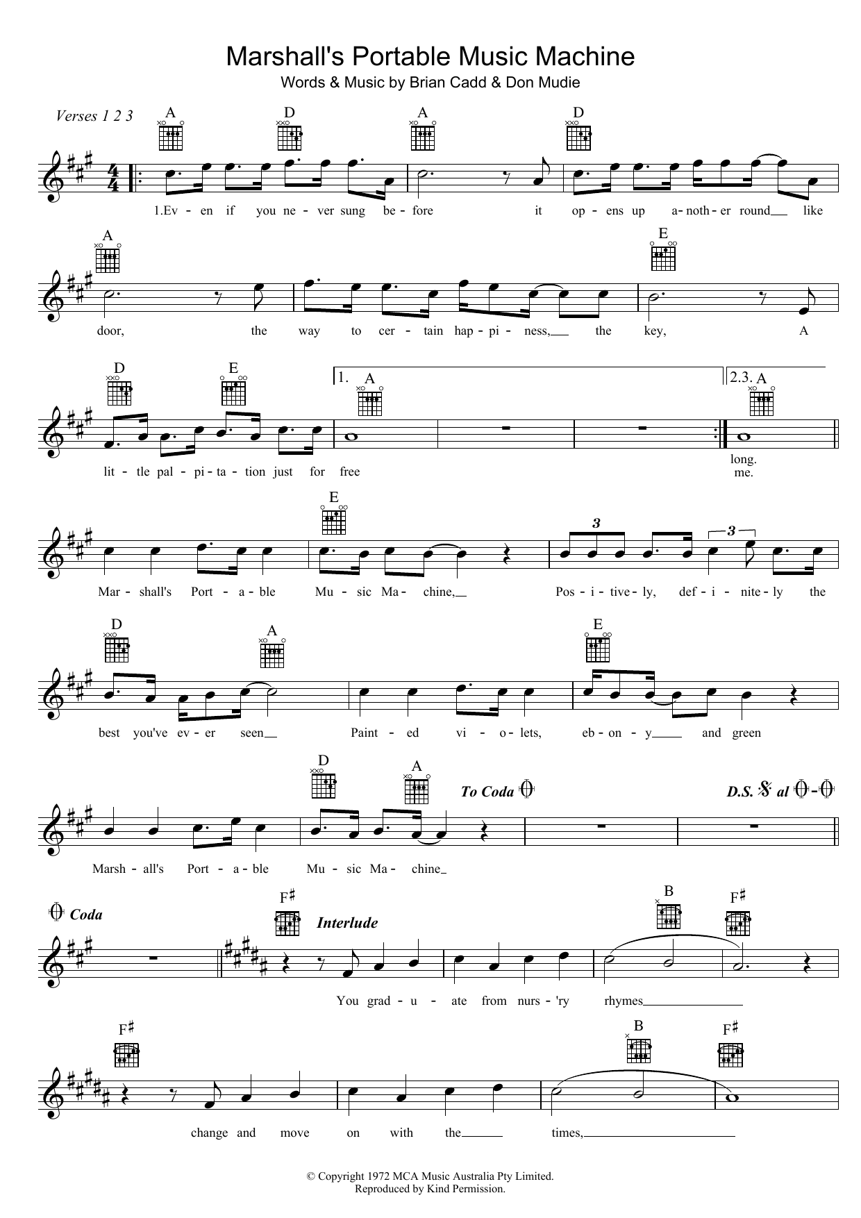 Learn to play Robin Jolley Marshall's Portable Music Machine sheet music for Melody Line, Lyrics & Chords in minutes. Robin Jolley Marshall's Portable Music Machine sheet music preview music notes and score for Melody Line, Lyrics & Chords including 2 page(s)