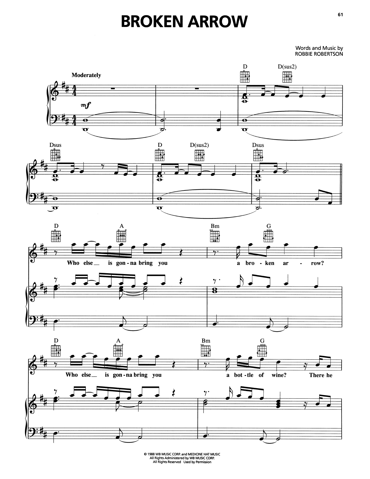Learn to play Rod Stewart Broken Arrow sheet music for Piano, Vocal & Guitar (Right-Hand Melody) in minutes. Rod Stewart Broken Arrow sheet music preview music notes and score for Piano, Vocal & Guitar (Right-Hand Melody) including 6 page(s)