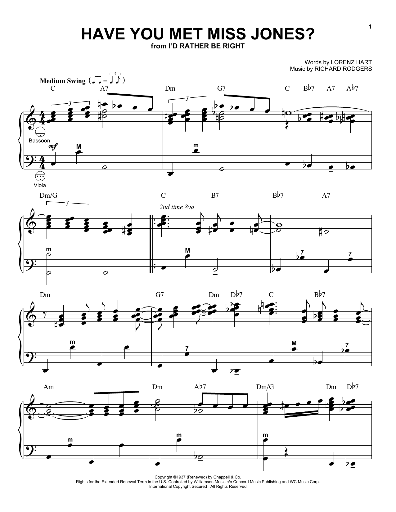 Rodgers & Hart Have You Met Miss Jones? (arr. Gary Meisner) sheet music, chords, lyrics - Printable PDF for Accordion