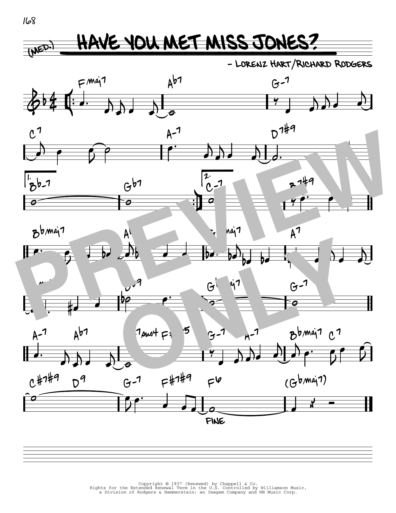 Rodgers & Hart Have You Met Miss Jones? [Reharmonized version] (arr. Jack Grassel) sheet music, chords, lyrics - Printable PDF for Real Book – Melody & Chords