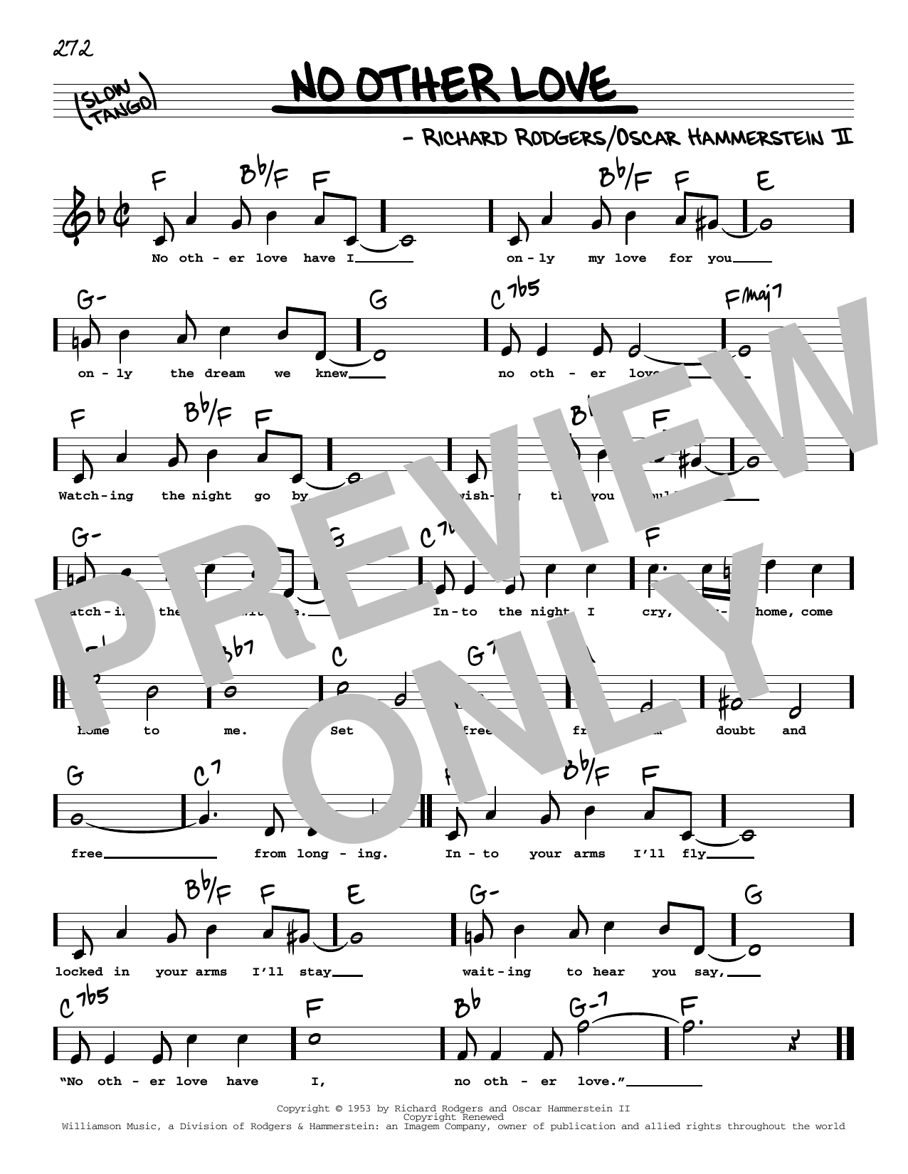 Rodgers Hammerstein No Other Love High Voice From Me And Juliet Sheet Music Download Printable Pdf Music Notes Score Chords