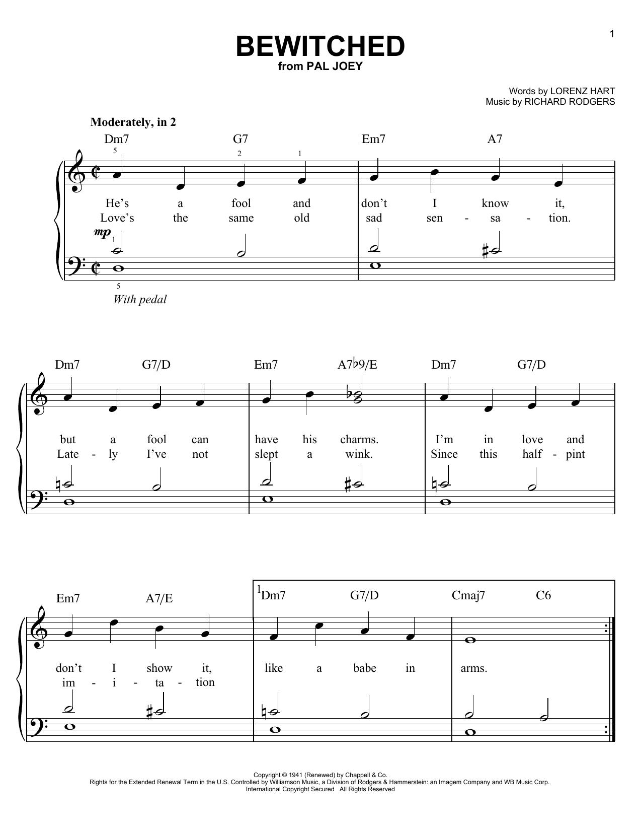 Learn to play Rodgers & Hart Bewitched sheet music for Lyrics & Chords in minutes. Rodgers & Hart Bewitched sheet music preview music notes and score for Lyrics & Chords including 2 page(s)