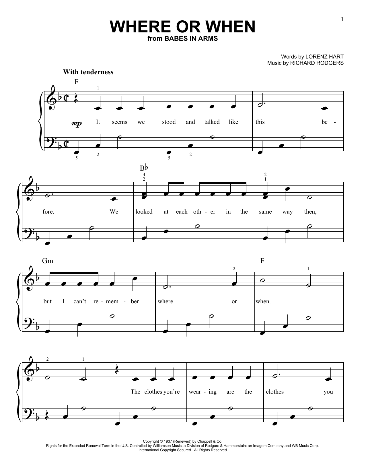 Learn to play Rodgers & Hart Where Or When sheet music for Piano, Vocal & Guitar (Right-Hand Melody) in minutes. Rodgers & Hart Where Or When sheet music preview music notes and score for Piano, Vocal & Guitar (Right-Hand Melody) including 7 page(s)