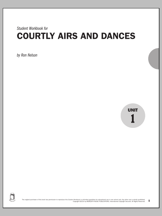 Ron Nelson Guides to Band Masterworks, Vol. 5 - Student Workbook - Courtly Airs and Dances sheet music, chords, lyrics - Printable PDF for Instrumental Method