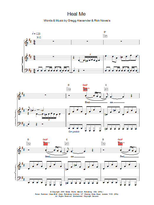 Ronan Keating Heal Me sheet music preview music notes and score for Piano, Vocal & Guitar including 3 page(s)