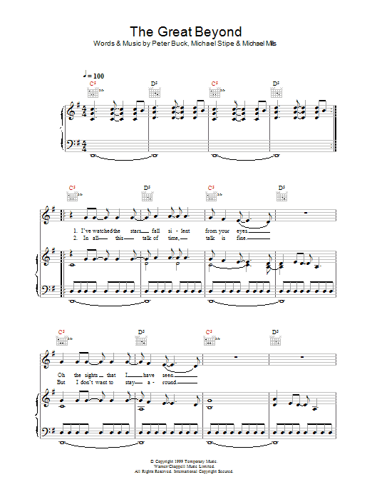 R.E.M. "The Great Beyond" Sheet Music Download Printable PDF Music