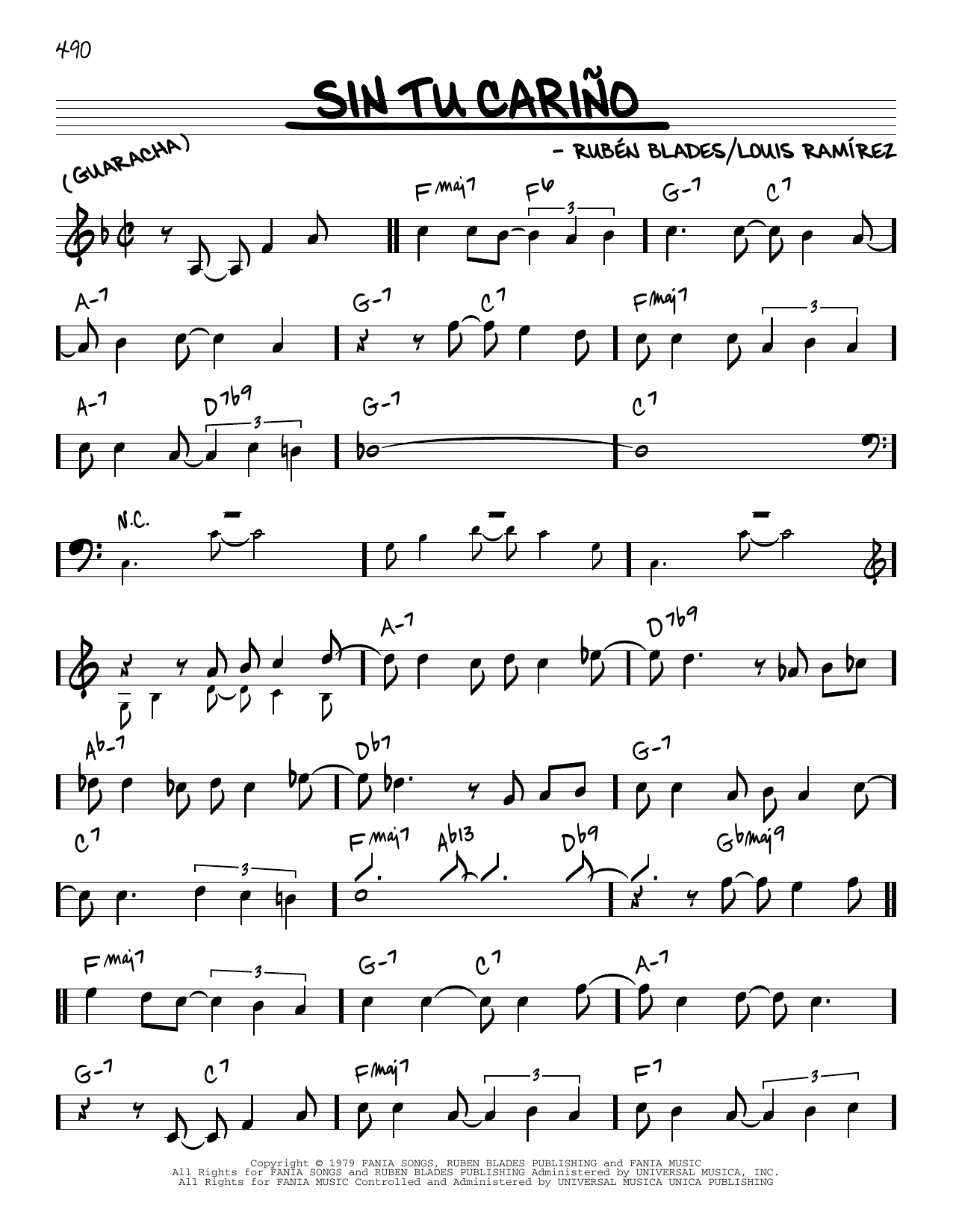 Learn to play Ruben Blades Sin Tu Carino sheet music for Real Book – Melody & Chords in minutes. Ruben Blades Sin Tu Carino sheet music preview music notes and score for Real Book – Melody & Chords including 2 page(s)