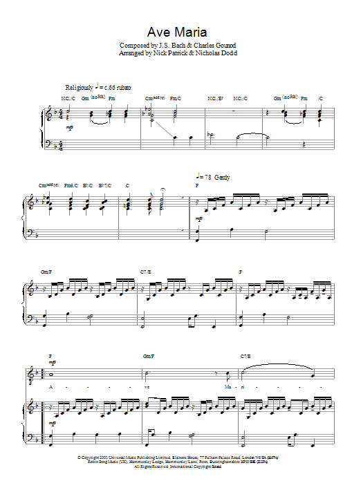 Learn to play Russell Watson Ave Maria sheet music for Piano, Vocal & Guitar in minutes. Russell Watson Ave Maria sheet music preview music notes and score for Piano, Vocal & Guitar including 4 page(s)
