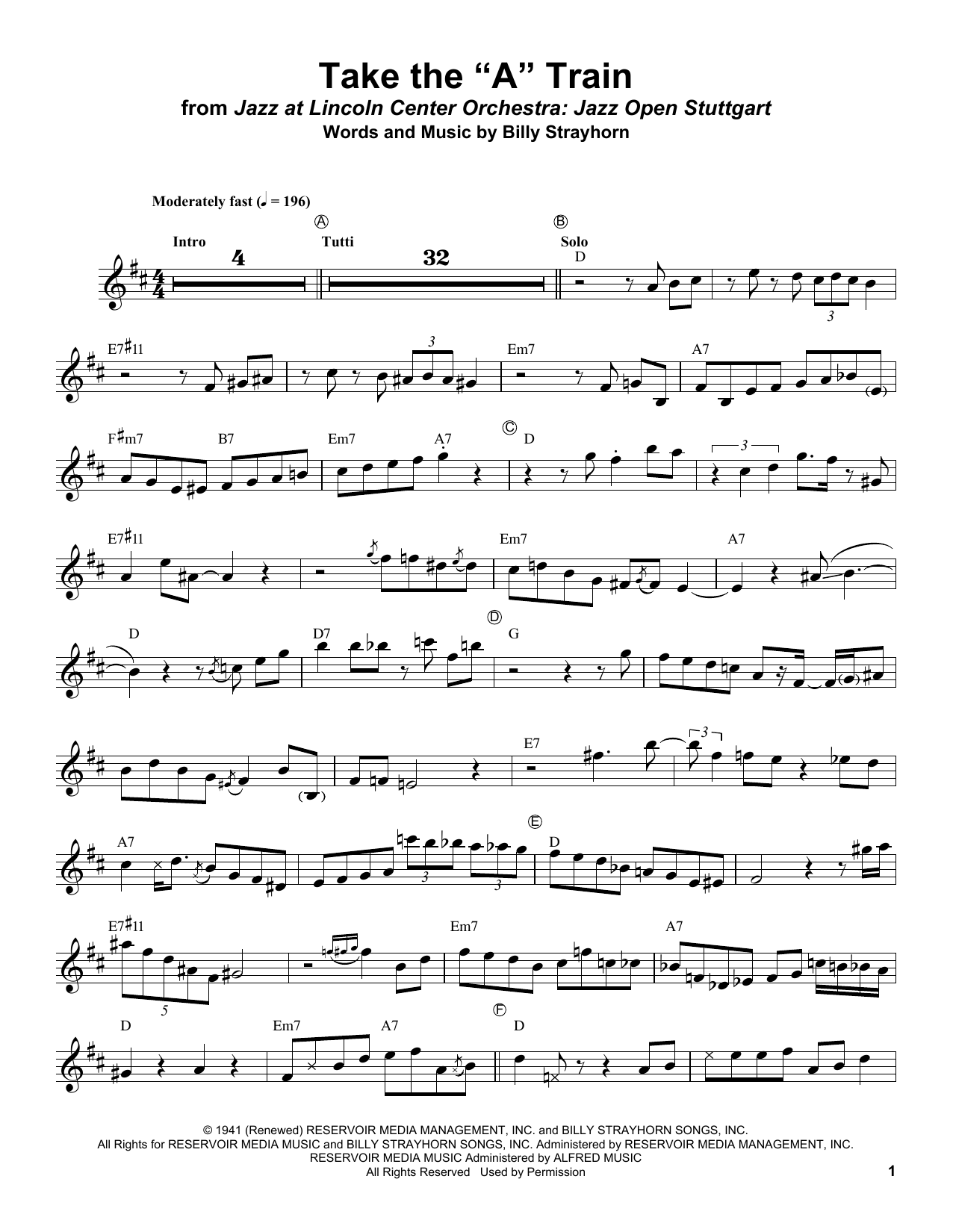 Billy Strayhorn Take The 