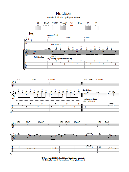 Learn to play Ryan Adams Nuclear sheet music for Keyboard in minutes. Ryan Adams Nuclear sheet music preview music notes and score for Keyboard including 2 page(s)