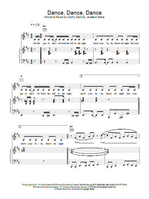 S Club 7 Dance, Dance, Dance sheet music, chords, lyrics - Printable PDF for Piano, Vocal & Guitar