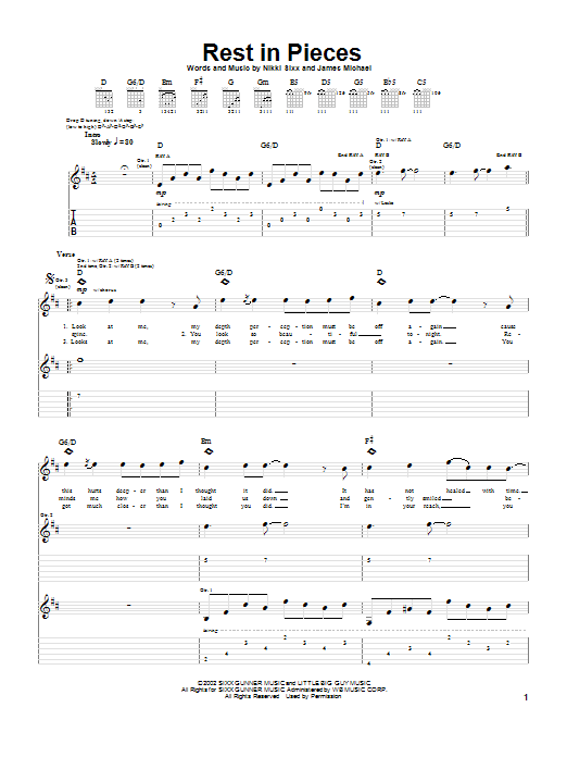 Learn to play Saliva Rest In Pieces sheet music for Guitar Tab in minutes. Saliva Rest In Pieces sheet music preview music notes and score for Guitar Tab including 6 page(s)