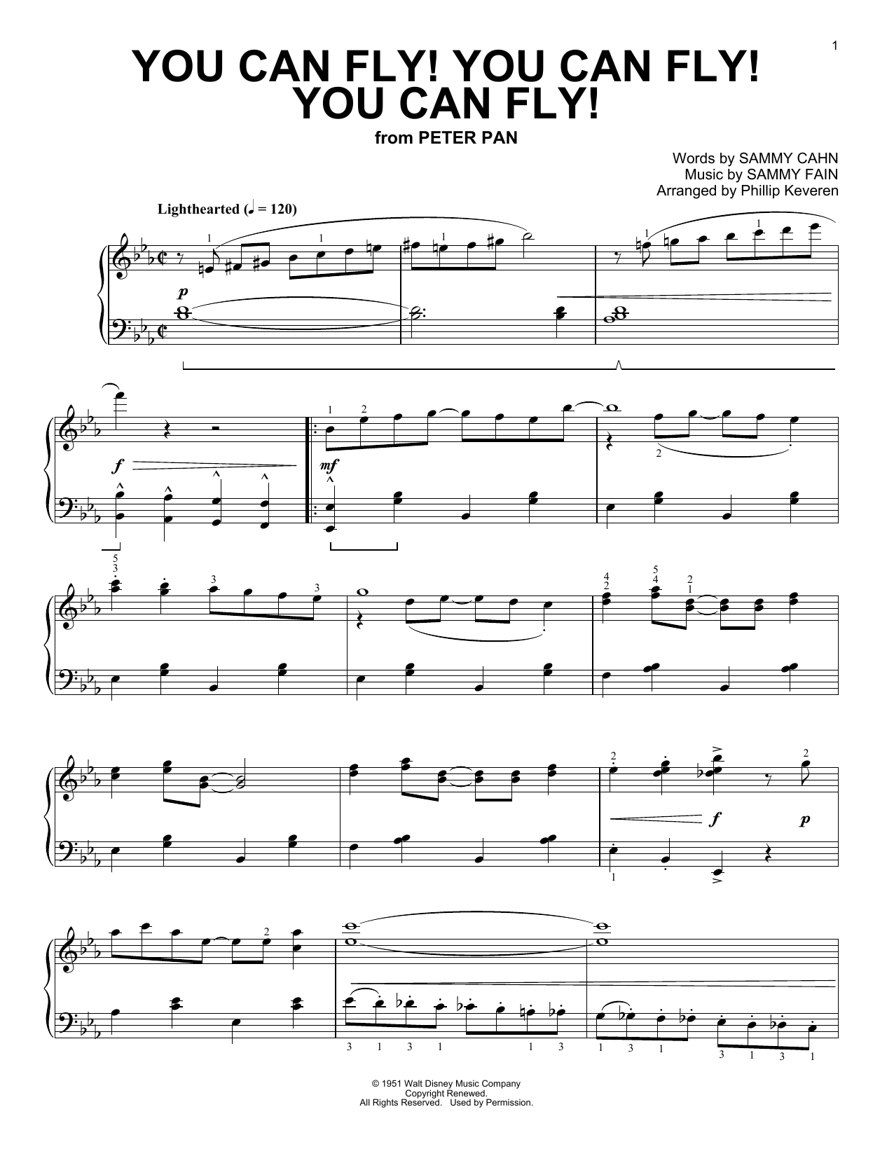Phillip Keveren You Can Fly! You Can Fly! You Can Fly! sheet music, chords, lyrics - Printable PDF for Piano