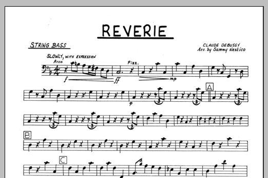 Learn to play Sammy Nestico Reverie - Bass sheet music for Jazz Ensemble in minutes. Sammy Nestico Reverie - Bass sheet music preview music notes and score for Jazz Ensemble including 1 page(s)