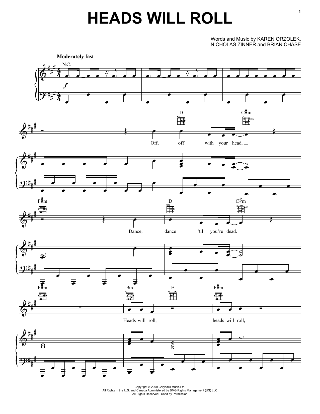 Scarlett Johansson Heads Will Roll (from Sing 2) sheet music preview music notes and score for Piano, Vocal & Guitar Chords (Right-Hand Melody) including 8 page(s)