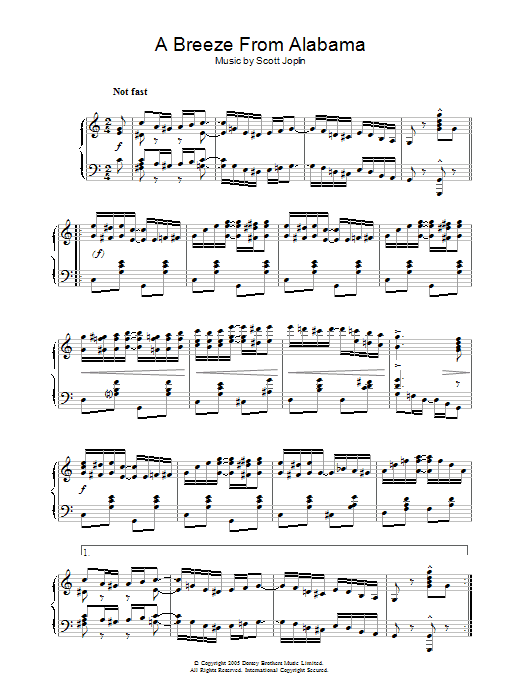 Learn to play Scott Joplin A Breeze From Alabama sheet music for Piano in minutes. Scott Joplin A Breeze From Alabama sheet music preview music notes and score for Piano including 5 page(s)