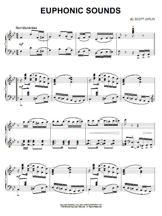 Learn to play Scott Joplin Euphonic Sounds sheet music for Piano in minutes. Scott Joplin Euphonic Sounds sheet music preview music notes and score for Piano including 5 page(s)