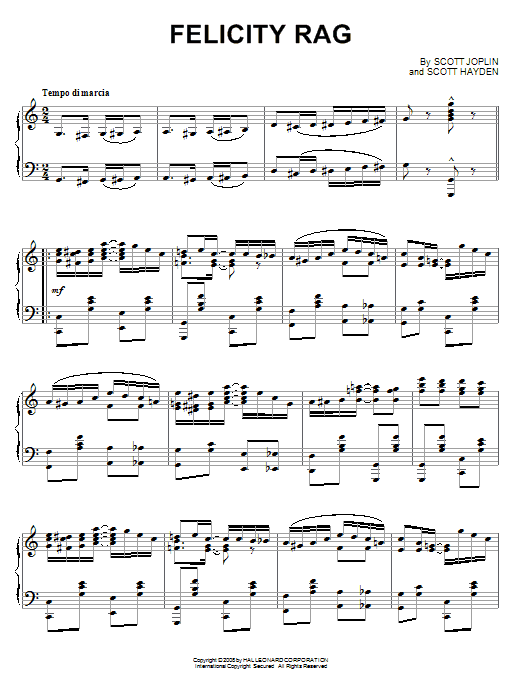 Learn to play Scott Joplin Felicity Rag sheet music for Piano in minutes. Scott Joplin Felicity Rag sheet music preview music notes and score for Piano including 4 page(s)
