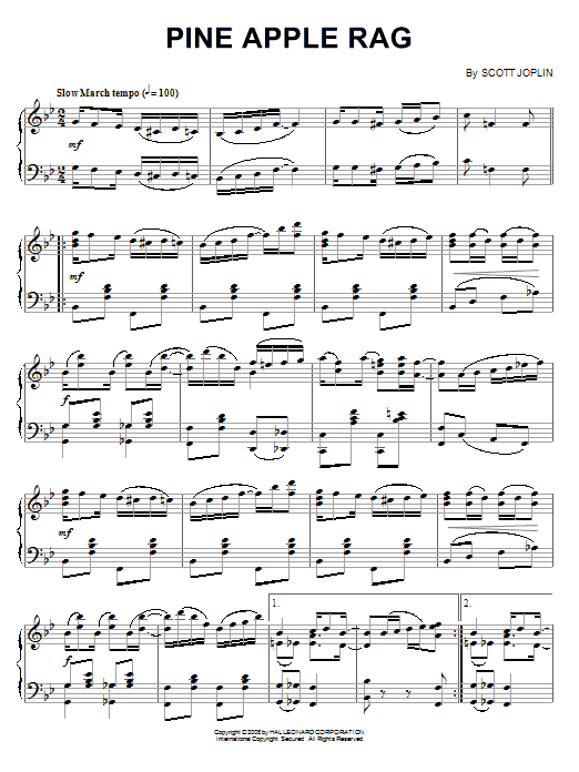 Learn to play Scott Joplin Pineapple Rag sheet music for Piano in minutes. Scott Joplin Pineapple Rag sheet music preview music notes and score for Piano including 4 page(s)