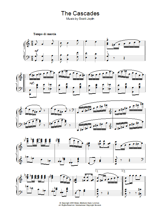 Learn to play Scott Joplin The Cascades sheet music for Piano in minutes. Scott Joplin The Cascades sheet music preview music notes and score for Piano including 4 page(s)