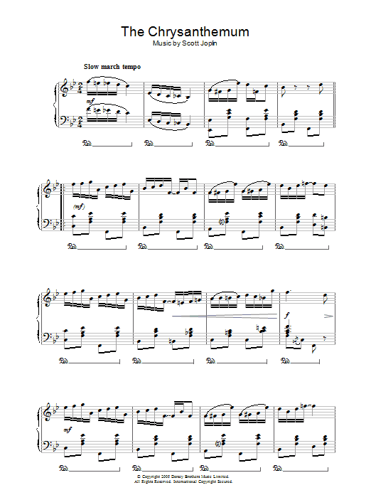 Learn to play Scott Joplin The Chrysanthemum sheet music for Easy Piano in minutes. Scott Joplin The Chrysanthemum sheet music preview music notes and score for Easy Piano including 3 page(s)