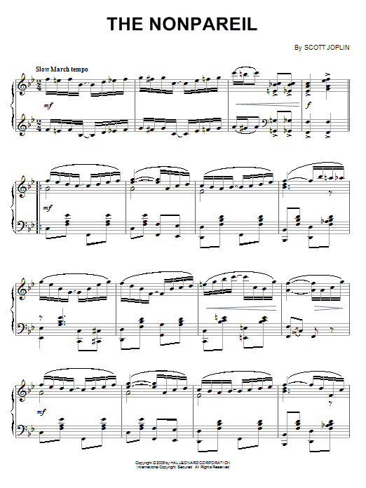Learn to play Scott Joplin The Nonpareil sheet music for Piano in minutes. Scott Joplin The Nonpareil sheet music preview music notes and score for Piano including 4 page(s)