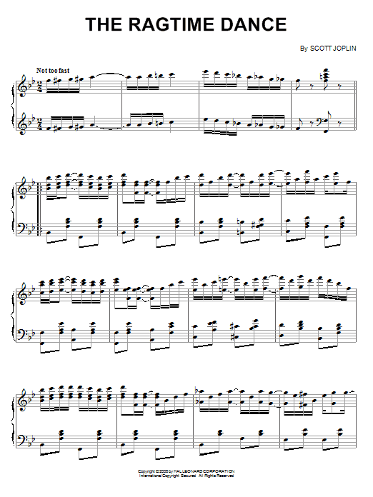 Learn to play Scott Joplin The Ragtime Dance sheet music for Piano in minutes. Scott Joplin The Ragtime Dance sheet music preview music notes and score for Piano including 4 page(s)