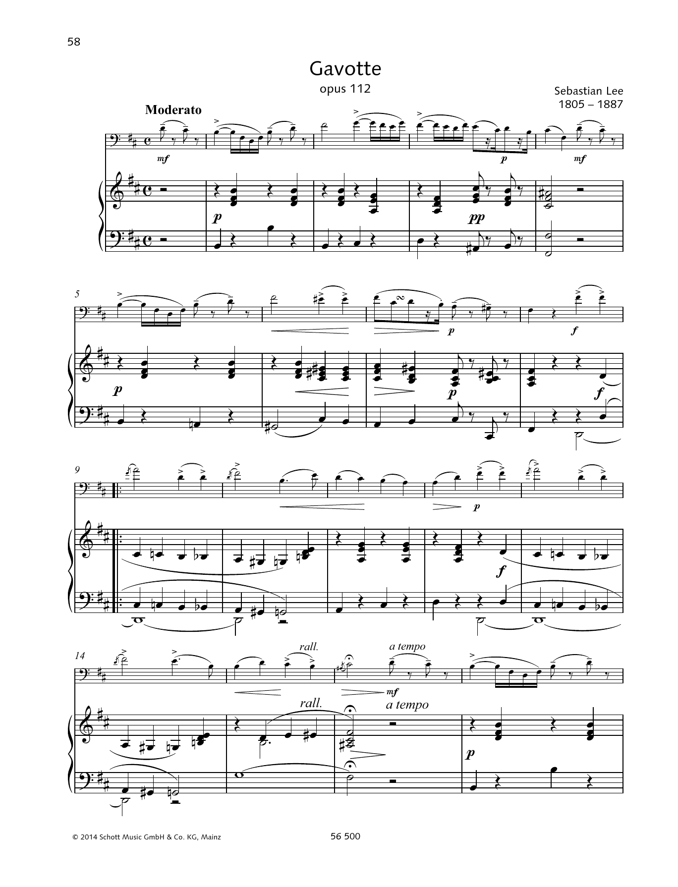 Learn to play Sebastian Lee Gavotte sheet music for String Solo in minutes. Sebastian Lee Gavotte sheet music preview music notes and score for String Solo including 6 page(s)