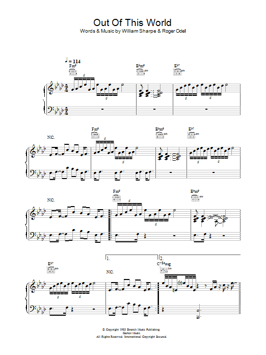 Learn to play Shakatak Out Of This World sheet music for Piano, Vocal & Guitar in minutes. Shakatak Out Of This World sheet music preview music notes and score for Piano, Vocal & Guitar including 4 page(s)