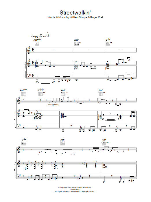 Learn to play Shakatak Streetwalkin' sheet music for Piano, Vocal & Guitar in minutes. Shakatak Streetwalkin' sheet music preview music notes and score for Piano, Vocal & Guitar including 4 page(s)